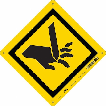 Safety Sign, 10 in Height, 14 in Width, Polyethylene, Diamond, English MPN:475A29