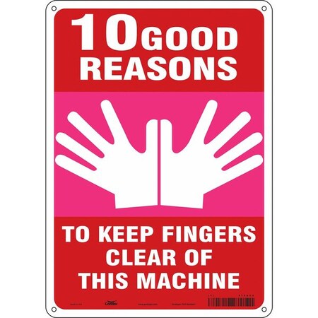 Safety Sign, 14 in Height, 10 in Width, Polyethylene, Vertical Rectangle, English, 475A54 MPN:475A54