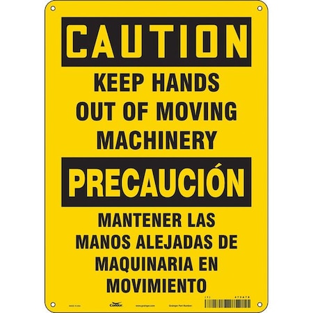 Safety Sign, 14 in Height, 10 in Width, Aluminum, Vertical Rectangle, English, Spanish, 475A78 MPN:475A78