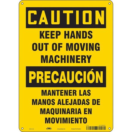 Safety Sign, 14 in Height, 10 in Width, Polyethylene, Vertical Rectangle, English, Spanish, 475A80 MPN:475A80