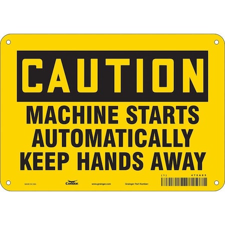Safety Sign, 7 in Height, 10 in Width, Polyethylene, Vertical Rectangle, English, 475A85 MPN:475A85