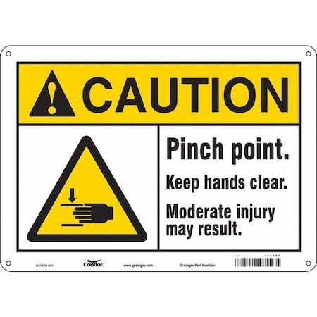 Safety Sign, 10 in Height, 14 in Width, Aluminum, Horizontal Rectangle, English, 475C07 MPN:475C07