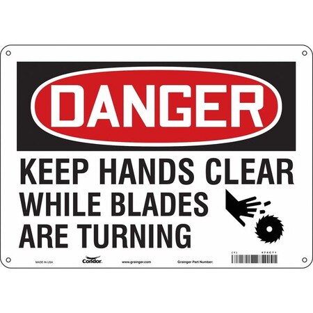 Safety Sign, 10 in Height, 14 in Width, Aluminum, Horizontal Rectangle, English, 475C71 MPN:475C71