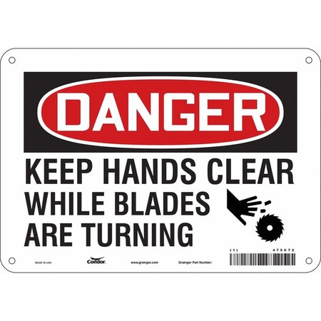 Safety Sign, 7 in Height, 10 in Width, Polyethylene, Vertical Rectangle, English, 475C72 MPN:475C72