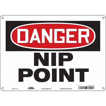 Safety Sign, 10 in Height, 14 in Width, Polyethylene, Horizontal Rectangle, English, 475C85 MPN:475C85