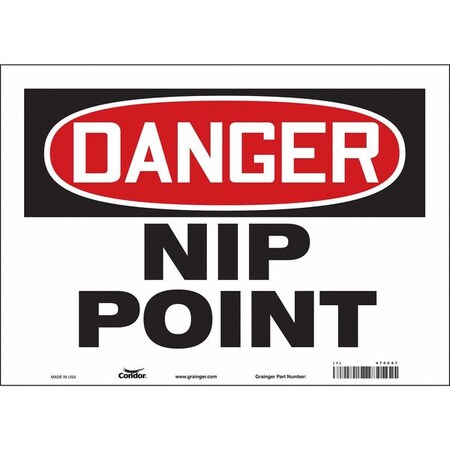 Safety Sign, 10 in Height, 14 in Width, Vinyl, Horizontal Rectangle, English, 475C87 MPN:475C87