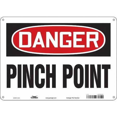 Safety Sign, 10 in Height, 14 in Width, Polyethylene, Horizontal Rectangle, English, 475C91 MPN:475C91