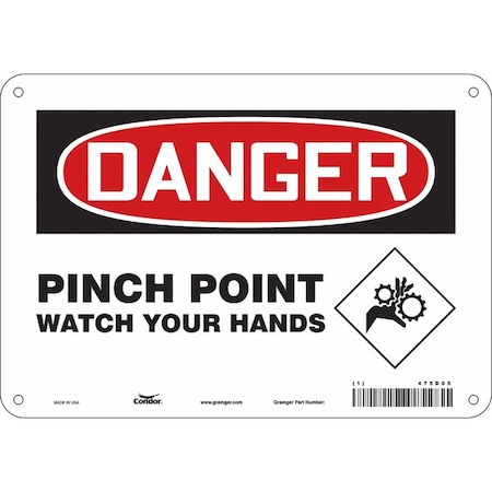 Safety Sign, 7 in Height, 10 in Width, Polyethylene, Vertical Rectangle, English, 475D05 MPN:475D05