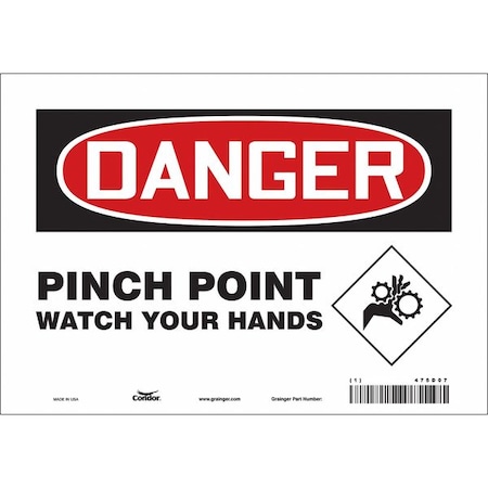 Safety Sign, 7 in Height, 10 in Width, Vinyl, Vertical Rectangle, English, 475D07 MPN:475D07
