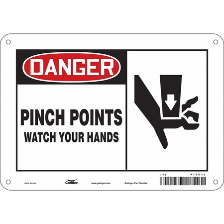 Safety Sign, 7 in Height, 10 in Width, Polyethylene, Vertical Rectangle, English, 475D13 MPN:475D13