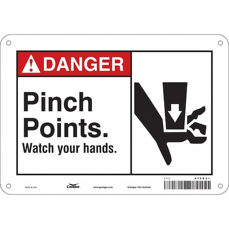 Safety Sign, 7 in Height, 10 in Width, Polyethylene, Vertical Rectangle, English, 475D21 MPN:475D21
