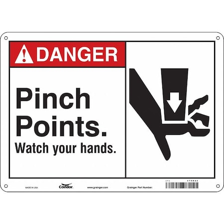 Safety Sign, 10 in Height, 14 in Width, Polyethylene, Horizontal Rectangle, English, 475D22 MPN:475D22