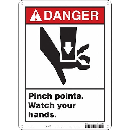 Safety Sign, 14 in Height, 10 in Width, Aluminum, Vertical Rectangle, English, 475D27 MPN:475D27