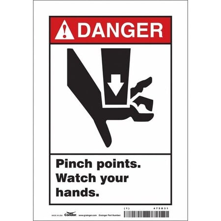 Safety Sign, 10 in Height, 7 in Width, Vinyl, Horizontal Rectangle, English, 475D31 MPN:475D31