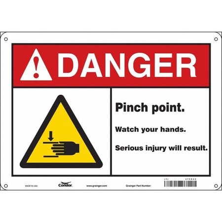 Safety Sign, 10 in Height, 14 in Width, Aluminum, Horizontal Rectangle, English, 475D40 MPN:475D40