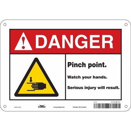 Safety Sign, 7 in Height, 10 in Width, Polyethylene, Vertical Rectangle, English, 475D41 MPN:475D41