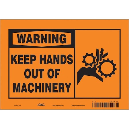 Safety Sign, 7 in Height, 10 in Width, Vinyl, Vertical Rectangle, English, 475D64 MPN:475D64