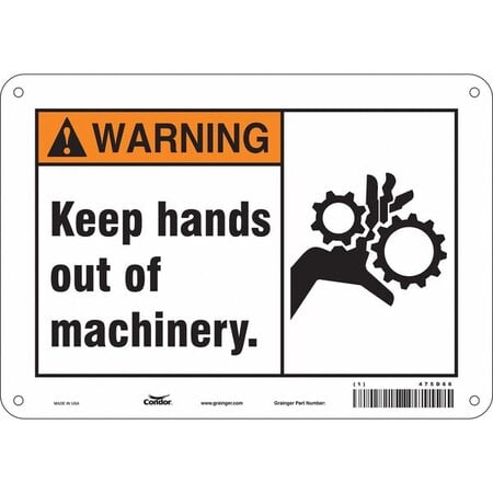 Safety Sign, 7 in Height, 10 in Width, Aluminum, Vertical Rectangle, English, 475D66 MPN:475D66