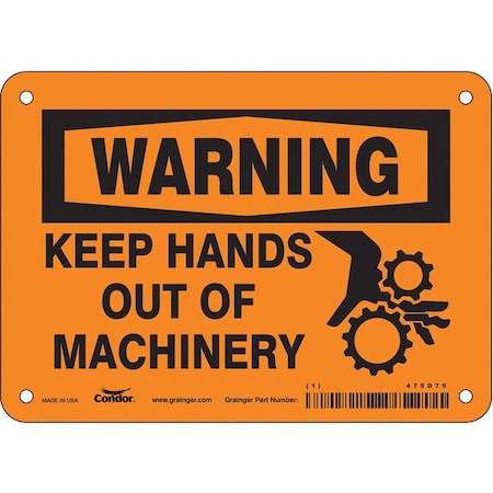 Safety Sign, 5 in Height, 7 in Width, Aluminum, Horizontal Rectangle, English MPN:475D75