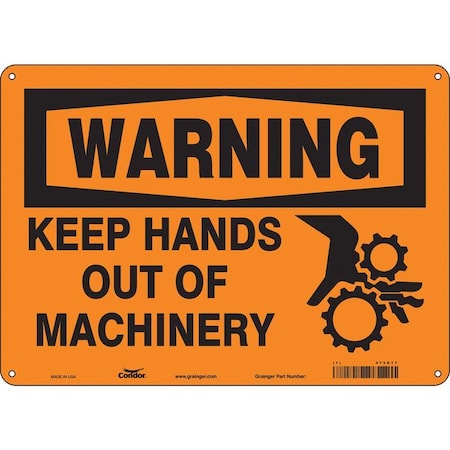 Safety Sign, 10 in Height, 14 in Width, Aluminum, Horizontal Rectangle, English, 475D77 MPN:475D77