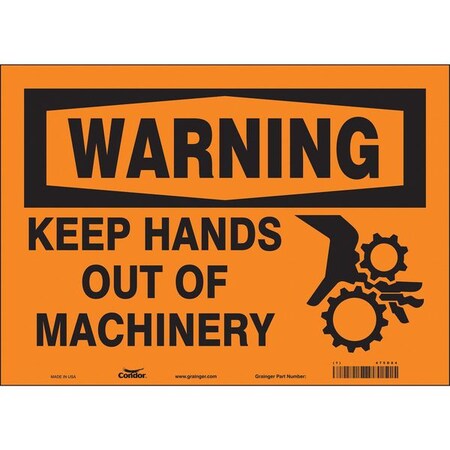 Safety Sign, 10 in Height, 14 in Width, Vinyl, Horizontal Rectangle, English, 475D84 MPN:475D84