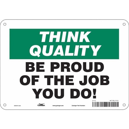 Safety Sign, 7 in Height, 10 in Width, Aluminum, Vertical Rectangle, English, 475J13 MPN:475J13