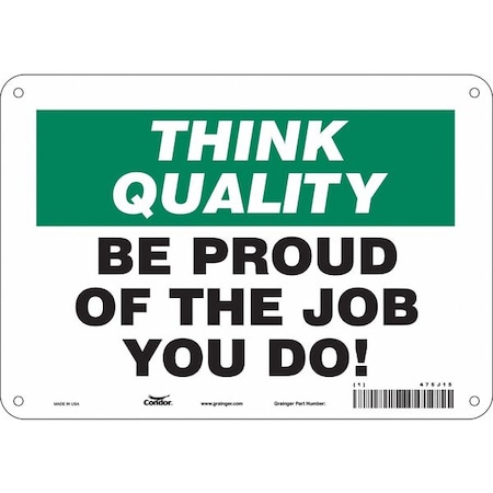 Safety Sign, 7 in Height, 10 in Width, Polyethylene, Vertical Rectangle, English, 475J15 MPN:475J15