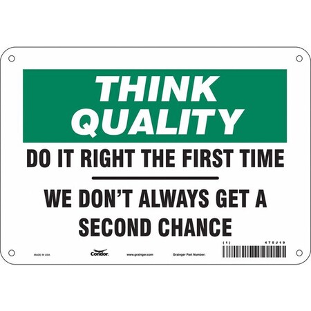 Safety Sign, 7 in Height, 10 in Width, Aluminum, Vertical Rectangle, English, 475J19 MPN:475J19