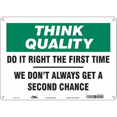 Safety Sign, 10 in Height, 14 in Width, Polyethylene, Horizontal Rectangle, English, 475J21 MPN:475J21