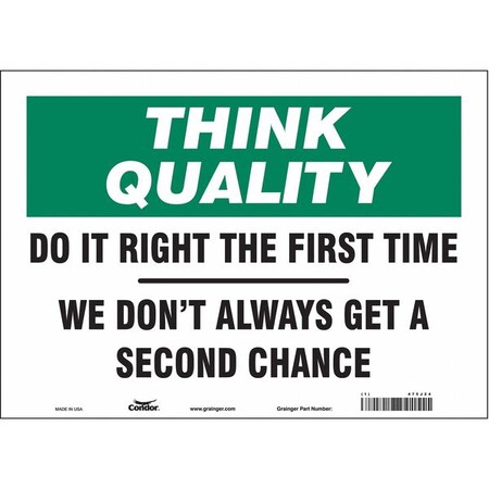 Safety Sign, 10 in Height, 14 in Width, Vinyl, Horizontal Rectangle, English, 475J24 MPN:475J24