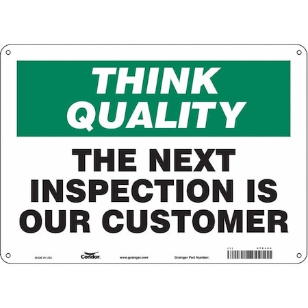 Safety Sign, 10 in Height, 14 in Width, Polyethylene, Horizontal Rectangle, English, 475J64 MPN:475J64