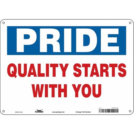 Safety Sign, 10 in Height, 14 in Width, Polyethylene, Horizontal Rectangle, English, 475J76 MPN:475J76