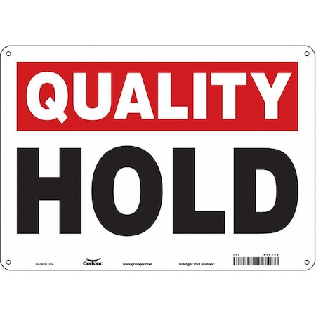 Quality Control, Hold, 14 in W x 10 in H, Horizontal Rectangle, Polyethylene, 475J88 MPN:475J88
