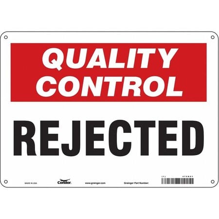 Quality Control, Rejected, 14 in W x 10 in H, Horizontal Rectangle, Polyethylene, 475K01 MPN:475K01
