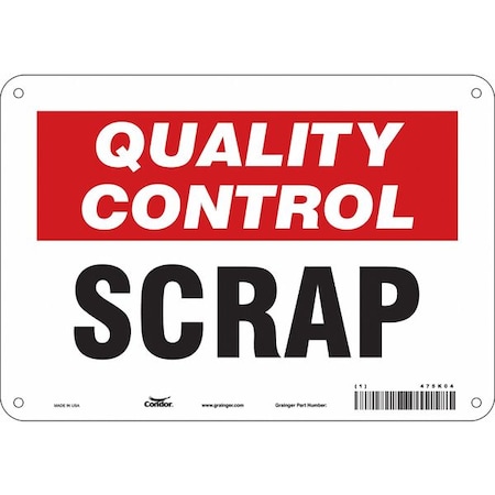 Quality Control, Scrap, 10 in W x 7 in H, Vertical Rectangle, Aluminum, 475K04 MPN:475K04