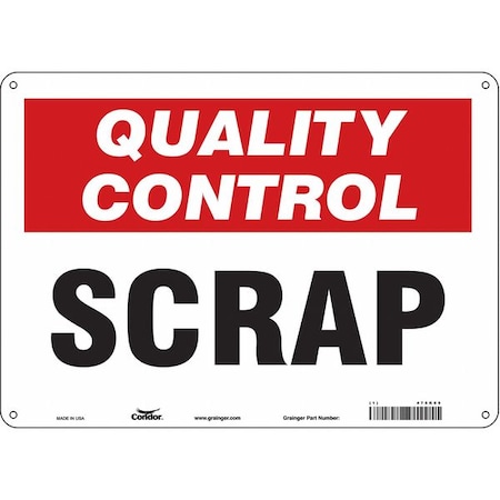 Quality Control, Scrap, 14 in W x 10 in H, Horizontal Rectangle, Aluminum, 475K05 MPN:475K05