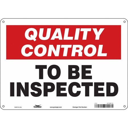 Quality Control, To Be Inspected, 14 in W x 10 in H, Horizontal Rectangle, Polyethylene, 475K13 MPN:475K13