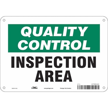Quality Control, Inspection Area, 10 in W x 7 in H, Vertical Rectangle, Polyethylene, 475K24 MPN:475K24