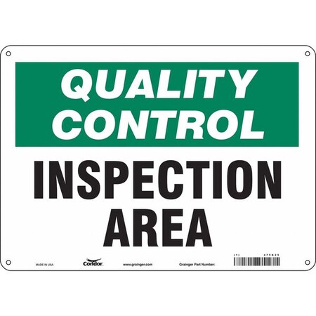 Quality Control, Inspection Area, 14 in W x 10 in H, Horizontal Rectangle, Polyethylene, 475K25 MPN:475K25