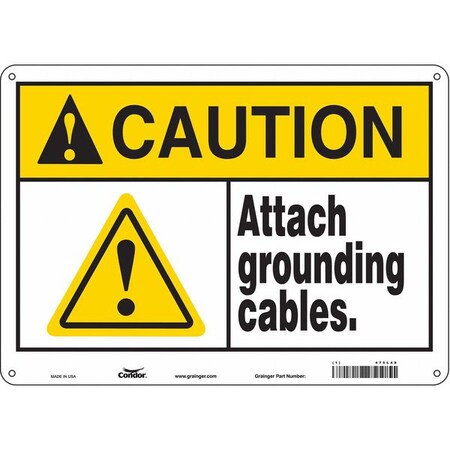 Safety Sign, 10 in Height, 14 in Width, Polyethylene, Horizontal Rectangle, English, 475L48 MPN:475L48