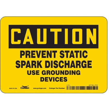 Safety Sign, 5 in Height, 7 in Width, Vinyl, Horizontal Rectangle, English, 475L76 MPN:475L76