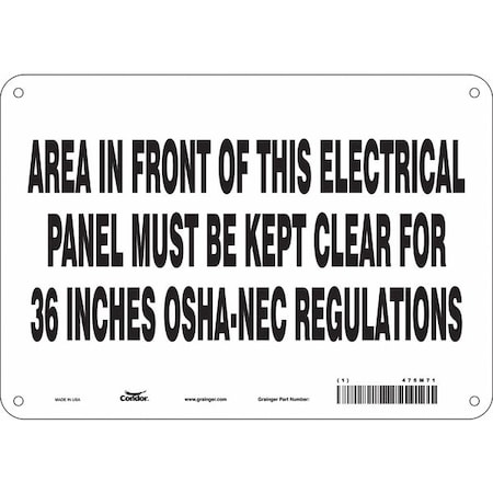 Safety Sign, 7 in Height, 10 in Width, Aluminum, Vertical Rectangle, English, 475M71 MPN:475M71