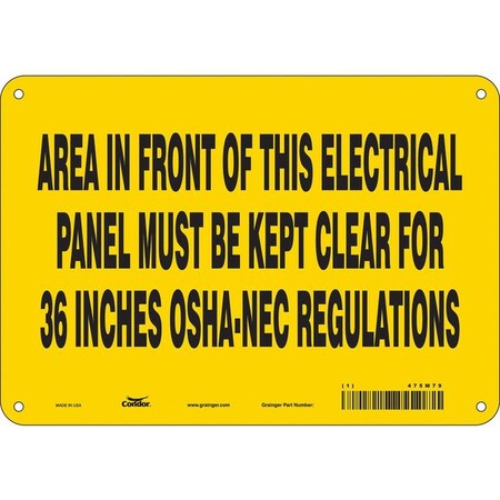 Safety Sign, 7 in Height, 10 in Width, Aluminum, Vertical Rectangle, English, 475M79 MPN:475M79