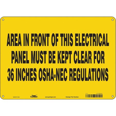Safety Sign, 10 in Height, 14 in Width, Aluminum, Horizontal Rectangle, English, 475M80 MPN:475M80