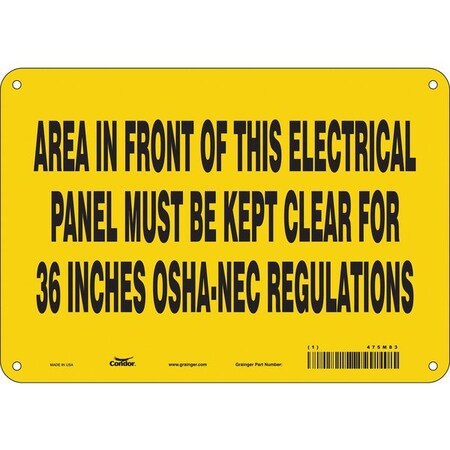 Safety Sign, 7 in Height, 10 in Width, Polyethylene, Vertical Rectangle, English, 475M83 MPN:475M83
