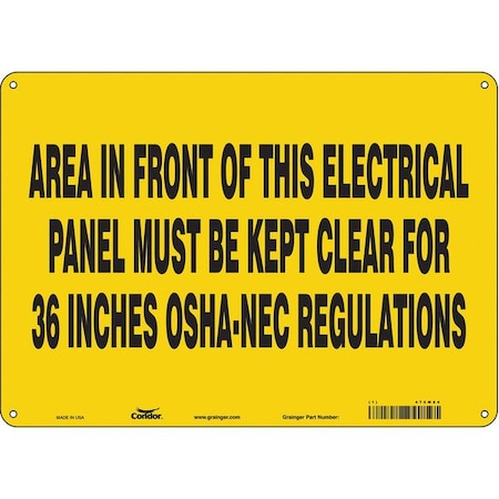Safety Sign, 10 in Height, 14 in Width, Polyethylene, Horizontal Rectangle, English, 475M84 MPN:475M84