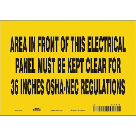 Safety Sign, 7 in Height, 10 in Width, Vinyl, Vertical Rectangle, English, 475M86 MPN:475M86