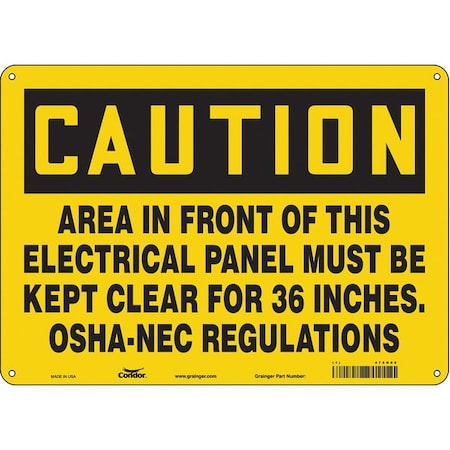 Safety Sign, 10 in Height, 14 in Width, Polyethylene, Horizontal Rectangle, English, 475N06 MPN:475N06