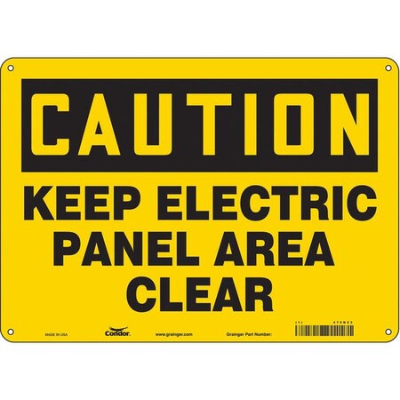 Safety Sign, 10 in Height, 14 in Width, Aluminum, Horizontal Rectangle, English, 475N23 MPN:475N23