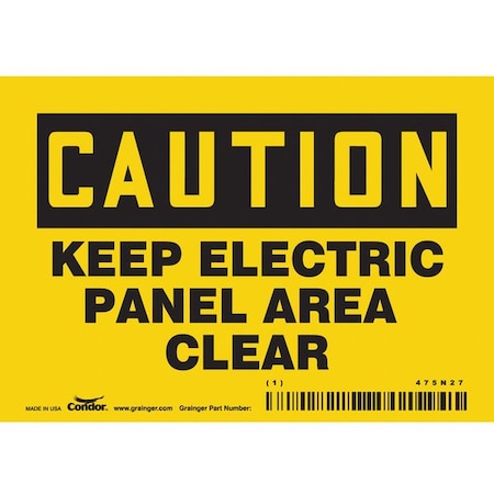 Safety Sign, 3 1/2 in Height, 5 in Width, Vinyl, Horizontal Rectangle, English, 475N27 MPN:475N27